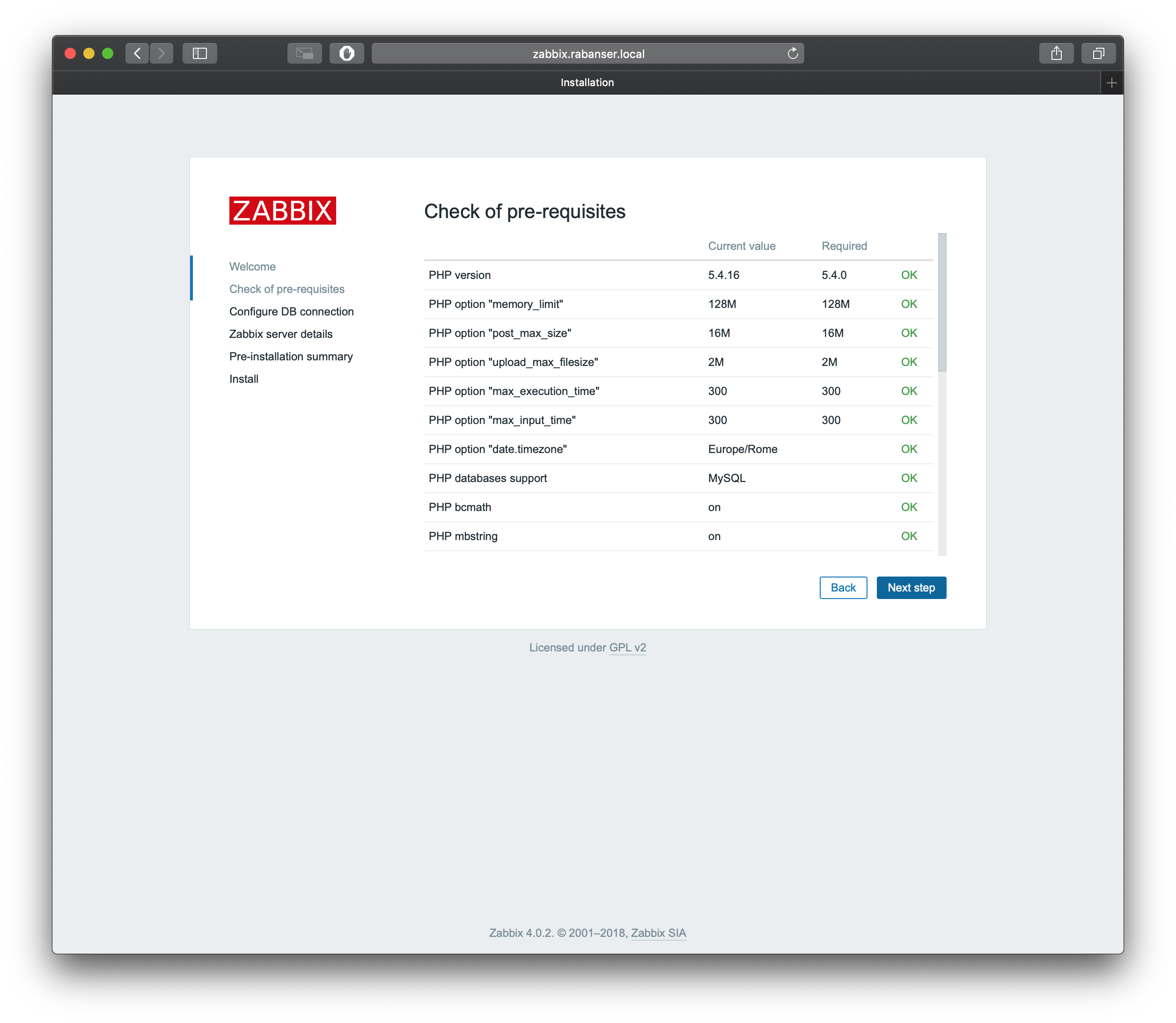 Install Zabbix - Installation checks