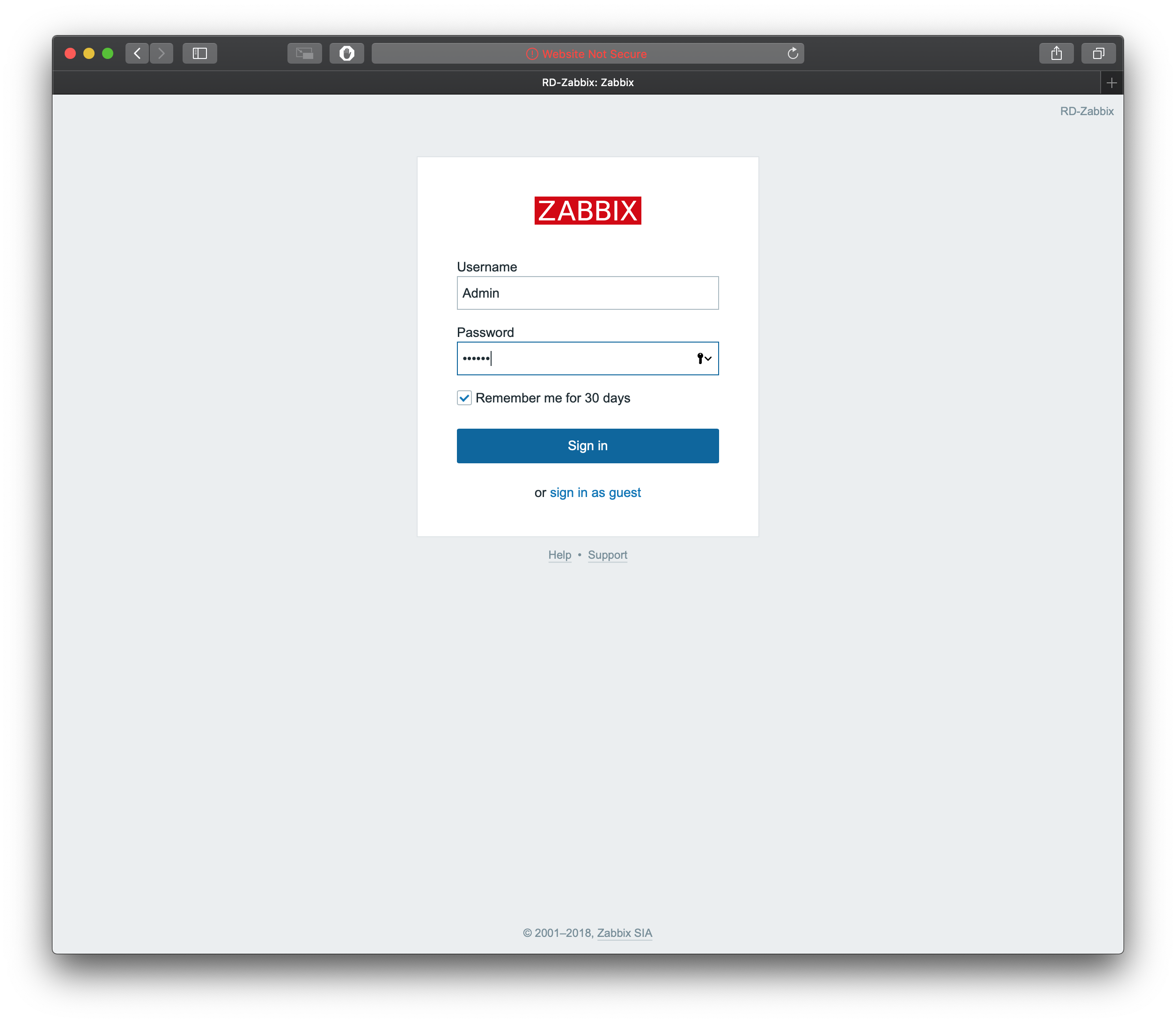 Zabbix - Login